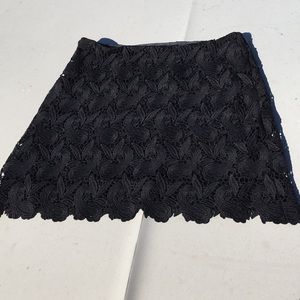 Black fully lined crochet Skirt